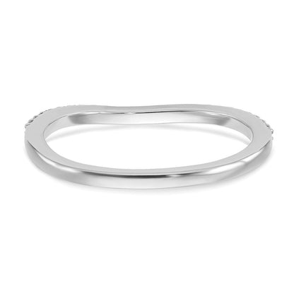 14K Weißgold Ehering mit Diamanten, konturiert