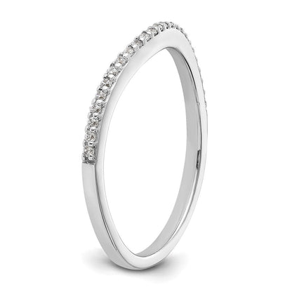 14K Weißgold Ehering mit Diamanten, konturiert
