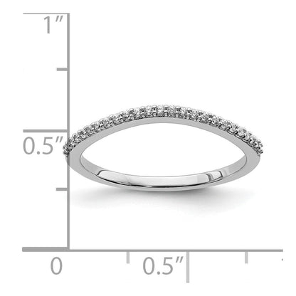 14K Weißgold Ehering mit Diamanten, konturiert
