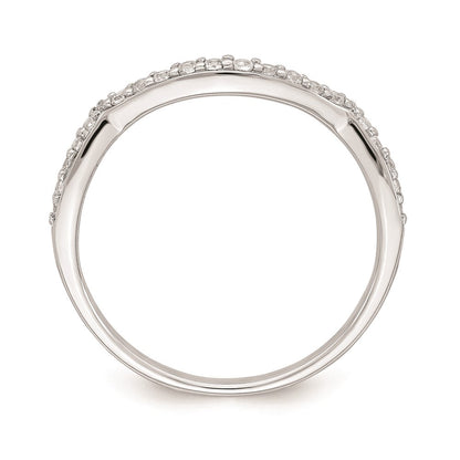 14K Weißgold Ehering mit Konturschliff und echten Diamanten