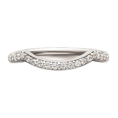 14K Weißgold Ehering mit Konturschliff und echten Diamanten