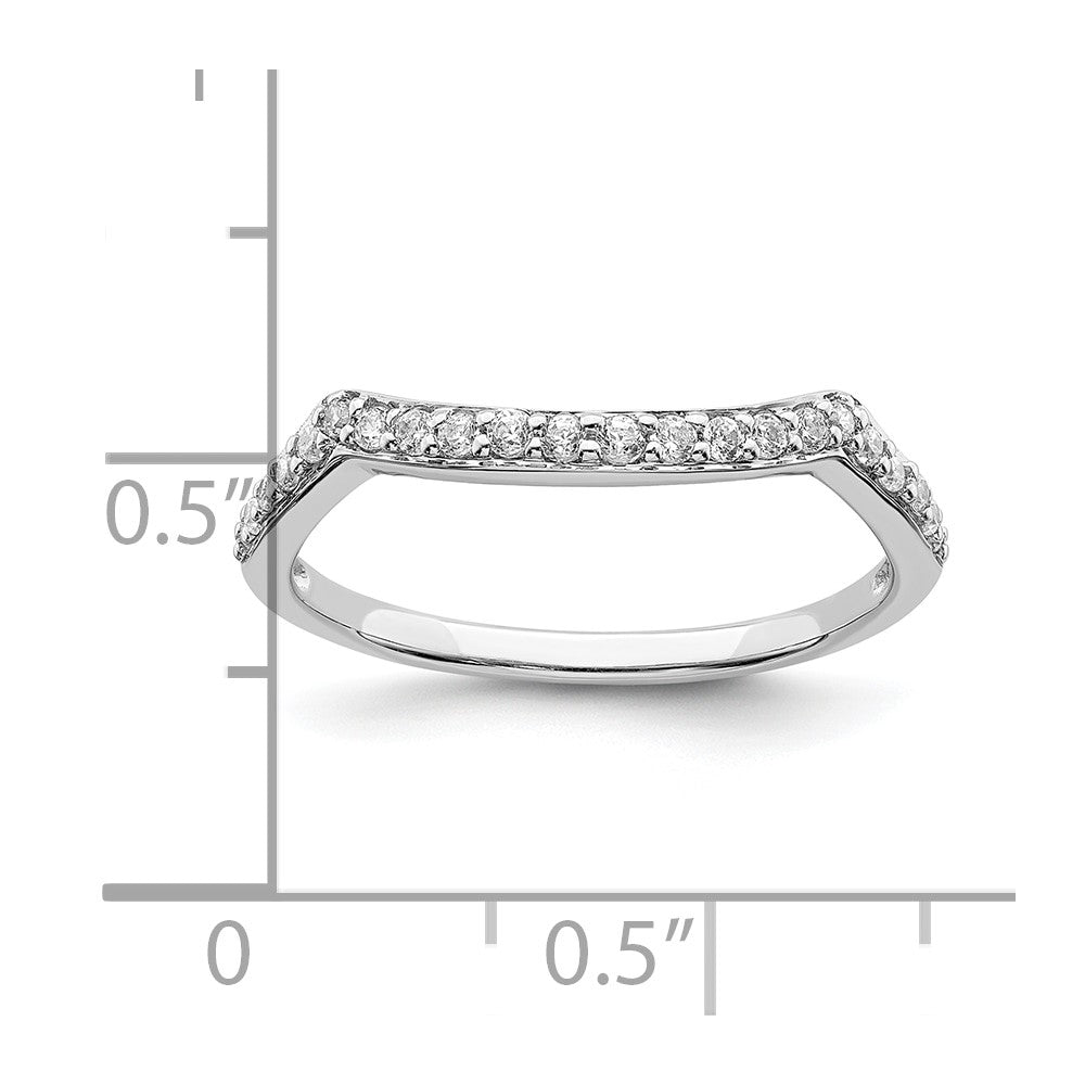 14K Weißgold Ehering mit Konturschliff und echten Diamanten