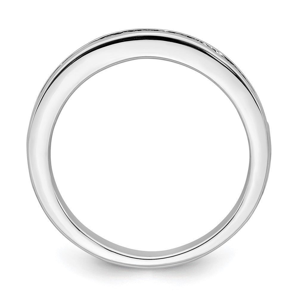 14K Weißgold Ehering mit echten Diamanten