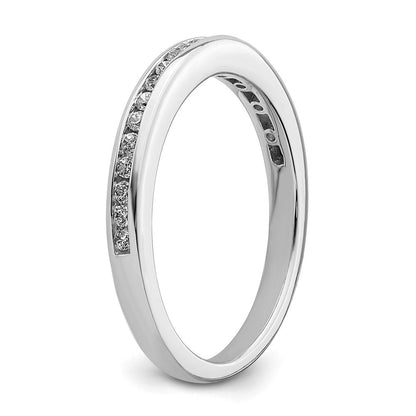 14K Weißgold Ehering mit echten Diamanten