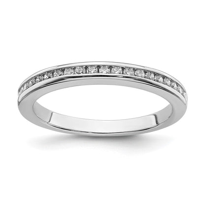 14K Weißgold Ehering mit echten Diamanten