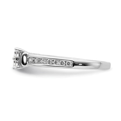 14K Weißgold Verlobungsring mit Diamant-Cluster aus echten Diamanten