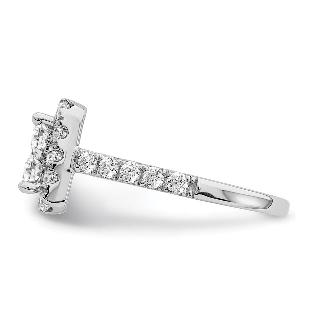 14K Weißgold Verlobungsring mit echtem Diamant-Cluster aus echten Diamanten