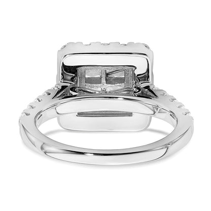 14K Weißgold Verlobungsring mit echtem Diamant-Cluster aus echten Diamanten
