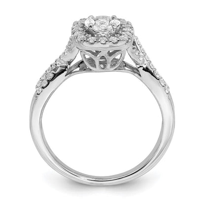 14K Weißgold Verlobungsring mit Diamant-Cluster aus echten Diamanten