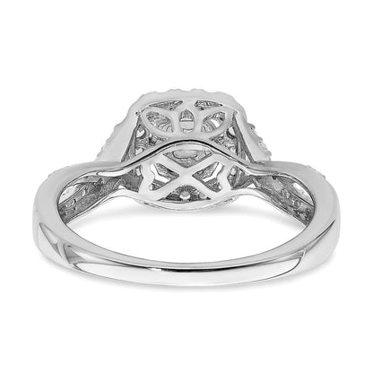14K Weißgold Verlobungsring mit Diamant-Cluster aus echten Diamanten