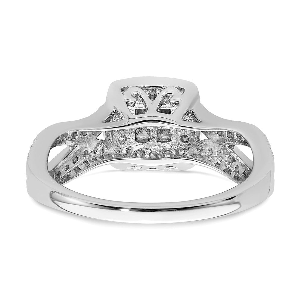 14K Weißgold Verlobungsring mit echten Diamanten im Cluster-Design
