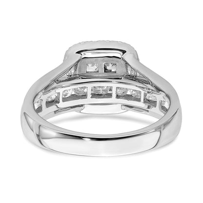 14K Weißgold Verlobungsring mit Diamant-Cluster aus echten Diamanten