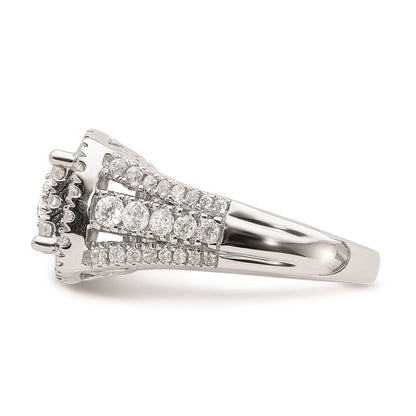 14K Weißgold Verlobungsring mit Diamant-Cluster aus echten Diamanten