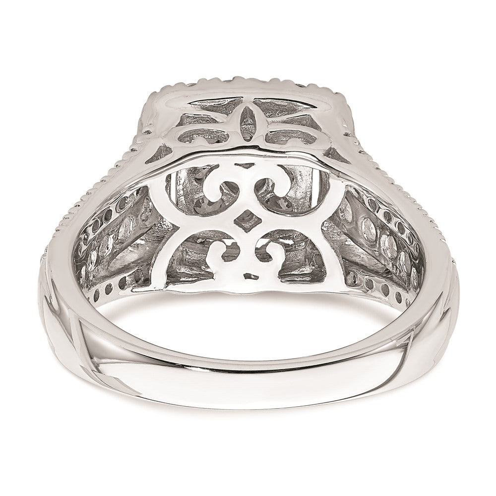 14K Weißgold Verlobungsring mit Diamant-Cluster aus echten Diamanten
