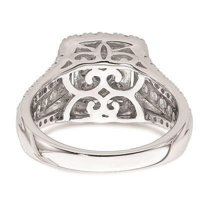 14K Weißgold Verlobungsring mit Diamant-Cluster aus echten Diamanten
