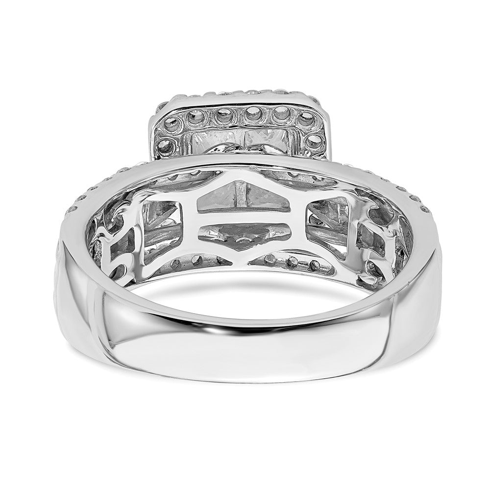 14K Weißgold Verlobungsring mit echtem Diamant-Cluster aus echten Diamanten