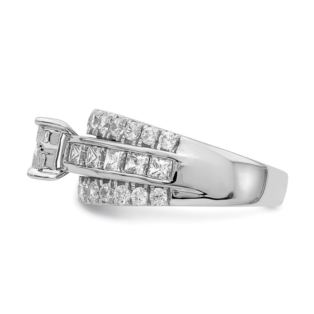 14K Weißgold Verlobungsring mit Diamant-Cluster aus echten Diamanten