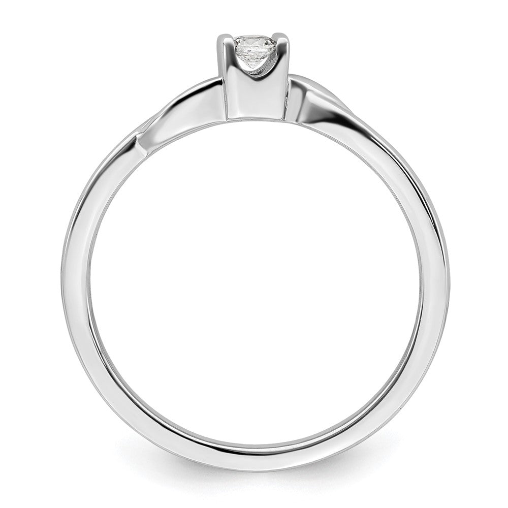 First Promise 14K Weißgold 0,07 ct. Laborgezüchteter Diamant VS/SI+ G+ Petite Verlobungsring