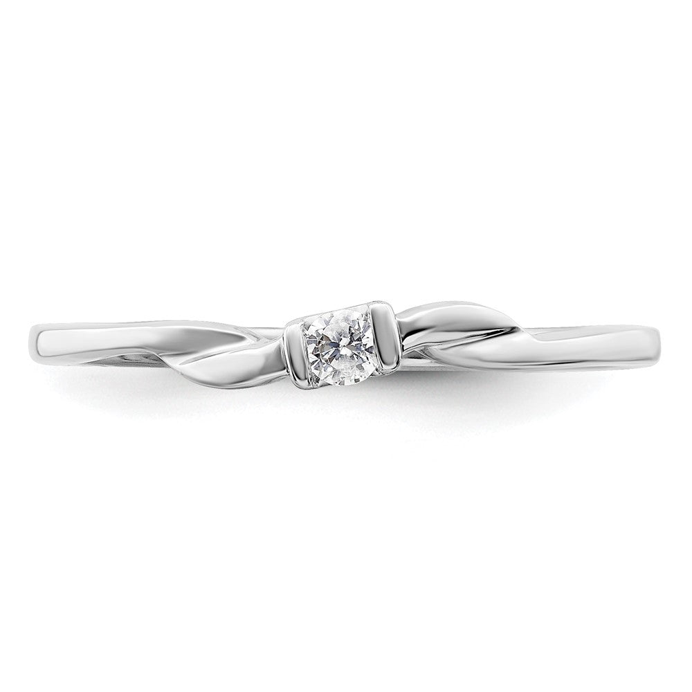 First Promise 14K Weißgold 0,07 ct. Laborgezüchteter Diamant VS/SI+ G+ Petite Verlobungsring