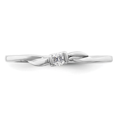 First Promise 14K Weißgold 0,07 ct. Laborgezüchteter Diamant VS/SI+ G+ Petite Verlobungsring
