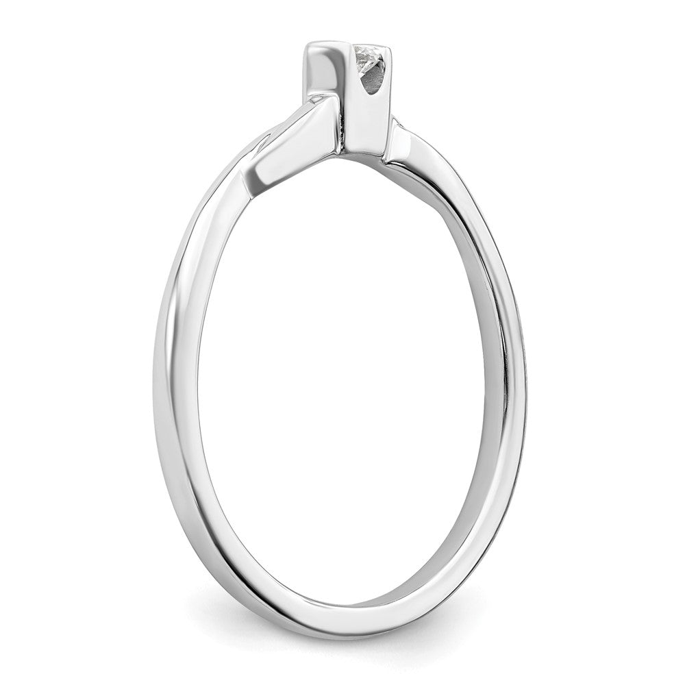 First Promise 14K Weißgold 0,07 ct. Laborgezüchteter Diamant VS/SI+ G+ Petite Verlobungsring