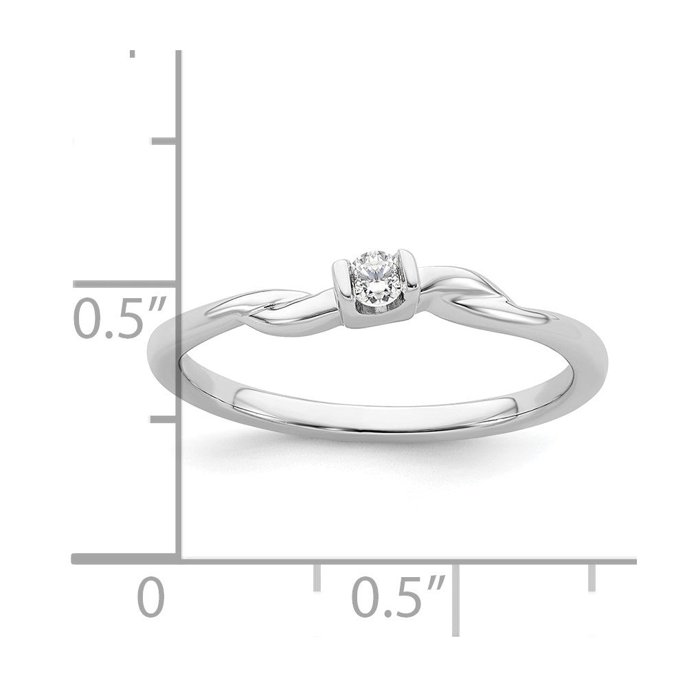 First Promise 14K Weißgold 0,07 ct. Laborgezüchteter Diamant VS/SI+ G+ Petite Verlobungsring
