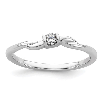 First Promise 14K Weißgold 0,07 ct. Laborgezüchteter Diamant VS/SI+ G+ Petite Verlobungsring