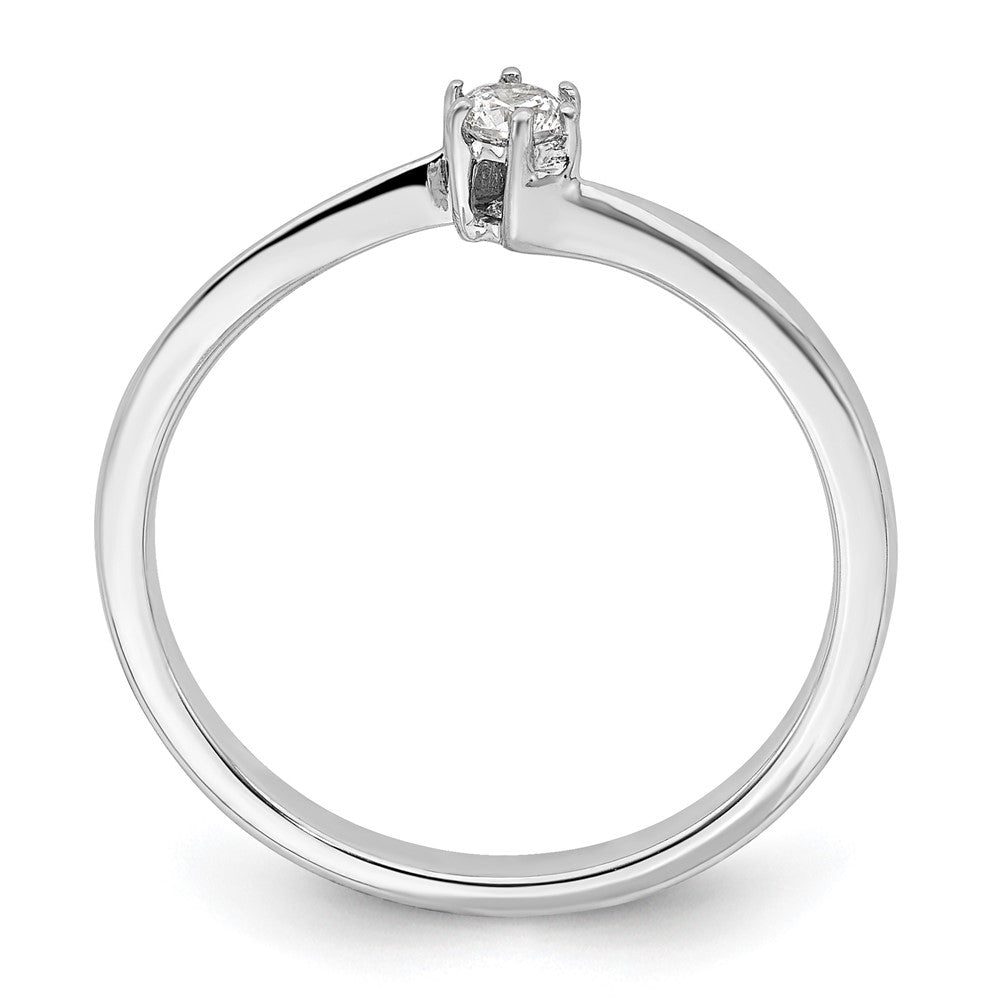 First Promise 14K Weißgold 0,125 ct. Labor-gezüchteter Diamant VS/SI+ G+ Petite Verlobungsring