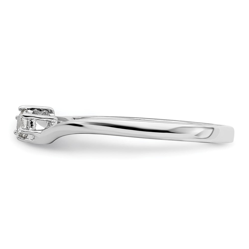 First Promise 14K Weißgold 0,125 ct. Labor-gezüchteter Diamant VS/SI+ G+ Petite Verlobungsring