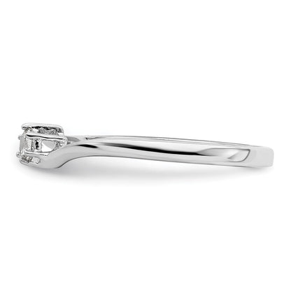 First Promise 14K Weißgold 0,125 ct. Labor-gezüchteter Diamant VS/SI+ G+ Petite Verlobungsring