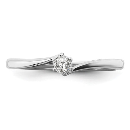 First Promise 14K Weißgold 0,125 ct. Labor-gezüchteter Diamant VS/SI+ G+ Petite Verlobungsring