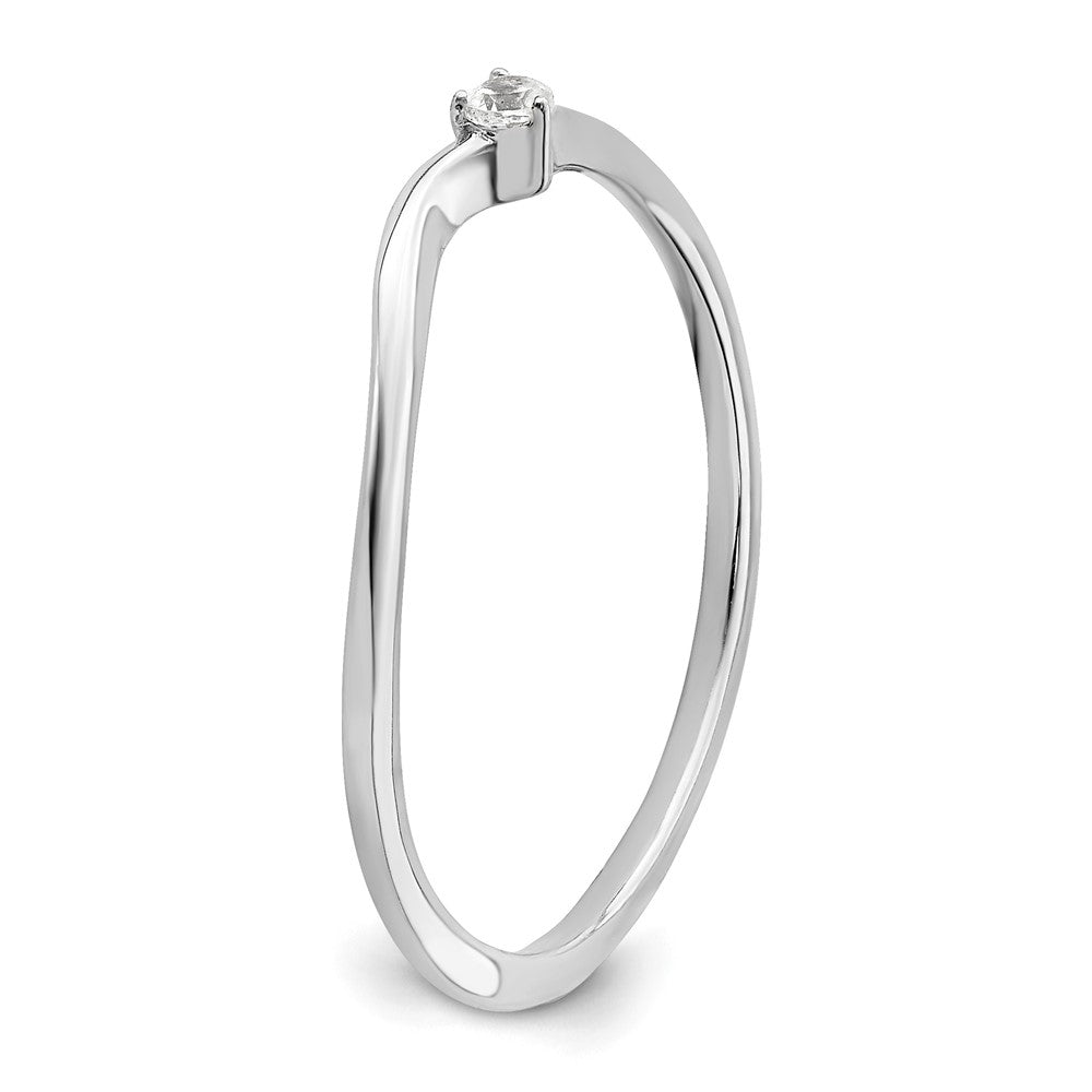First Promise 14K Weißgold 0,125 ct. Labor-gezüchteter Diamant VS/SI+ G+ Petite Verlobungsring