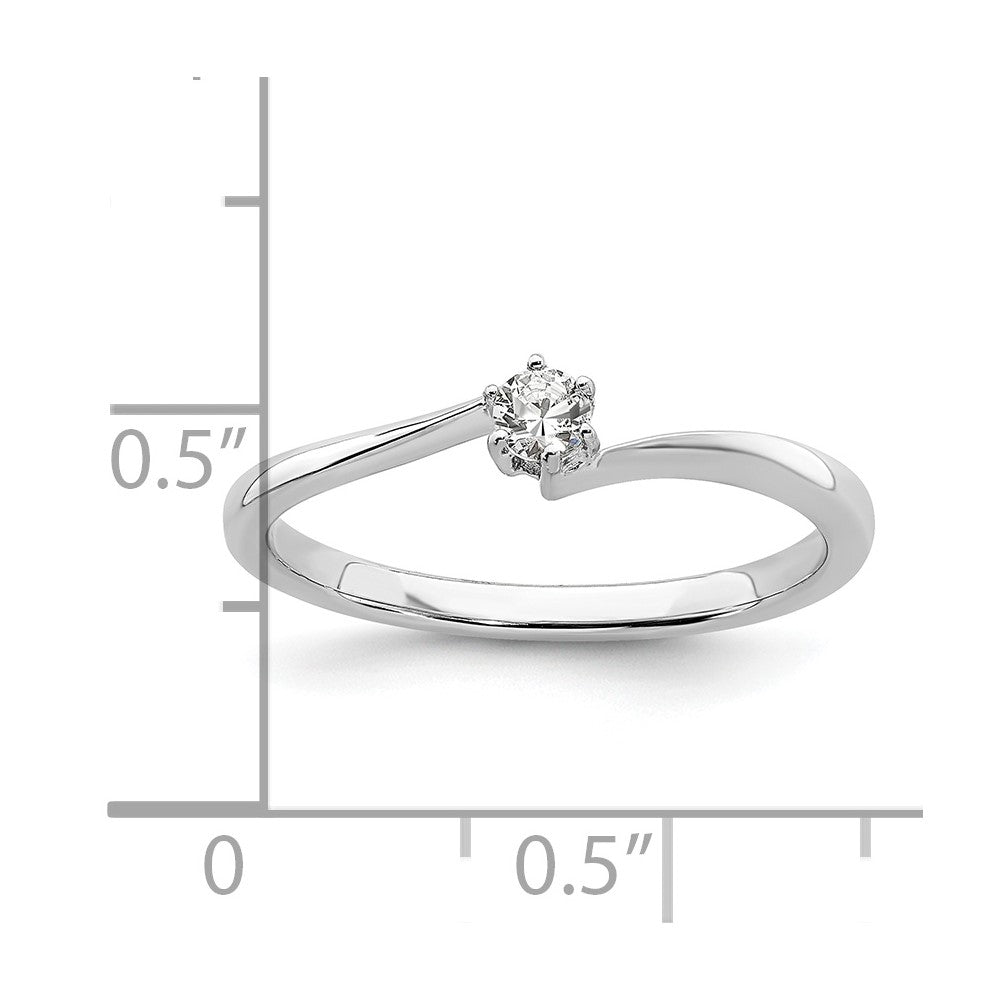 First Promise 14K Weißgold 0,125 ct. Labor-gezüchteter Diamant VS/SI+ G+ Petite Verlobungsring