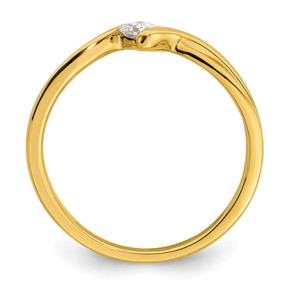 14K Gelbgold Erstes Versprechen Verlobungsring mit 0,17 ct. Labordiamanten, VS/SI+ G+, petite