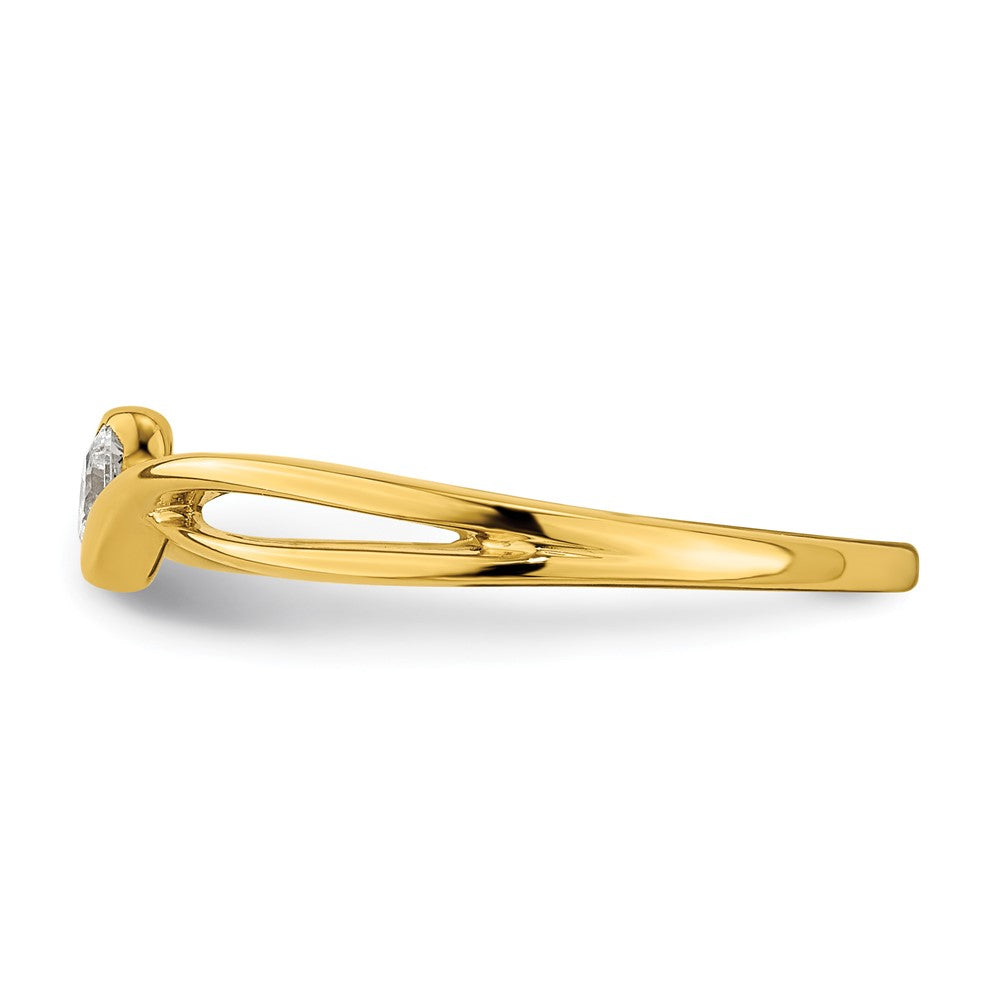 14K Gelbgold Erstes Versprechen Verlobungsring mit 0,17 ct. Labordiamanten, VS/SI+ G+, petite