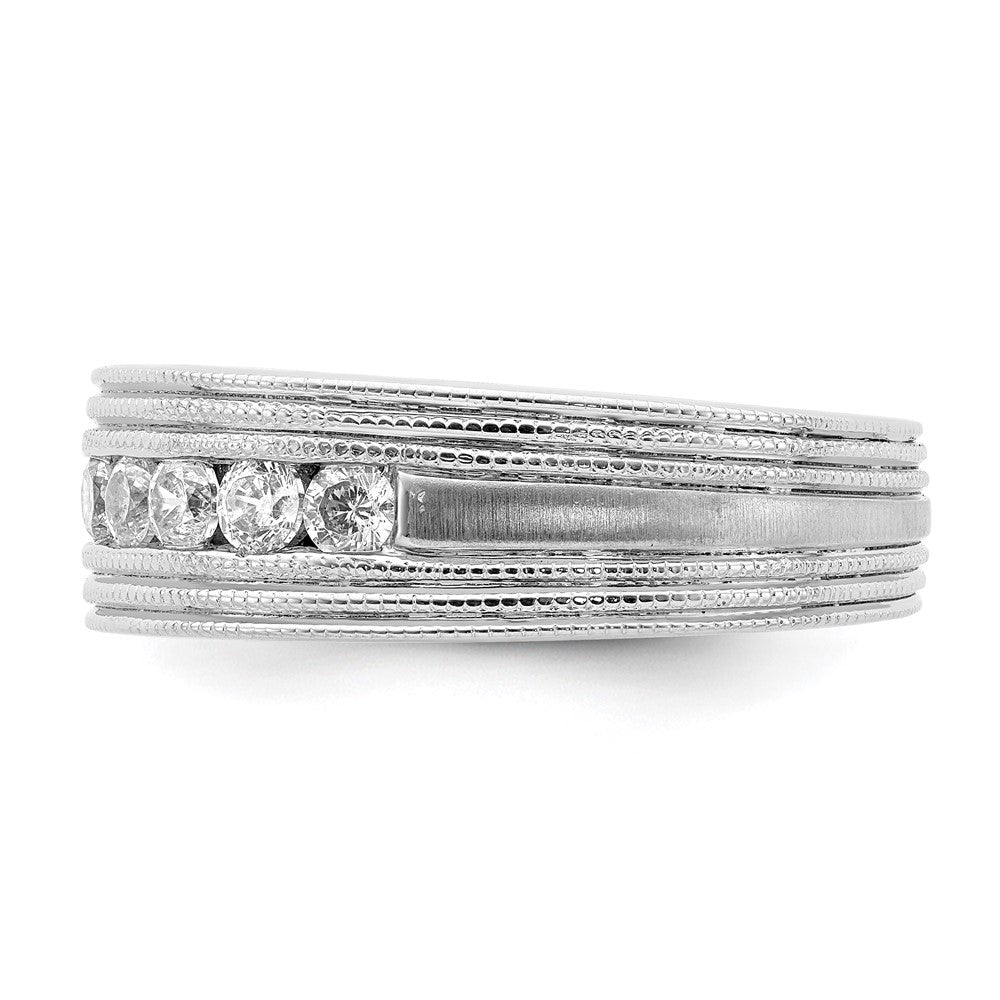 14K Weißgold Ring mit 0,625 ct. im Labor gezüchteten Diamanten VS/SI+ G+, Sieben-Stein-Herrenring