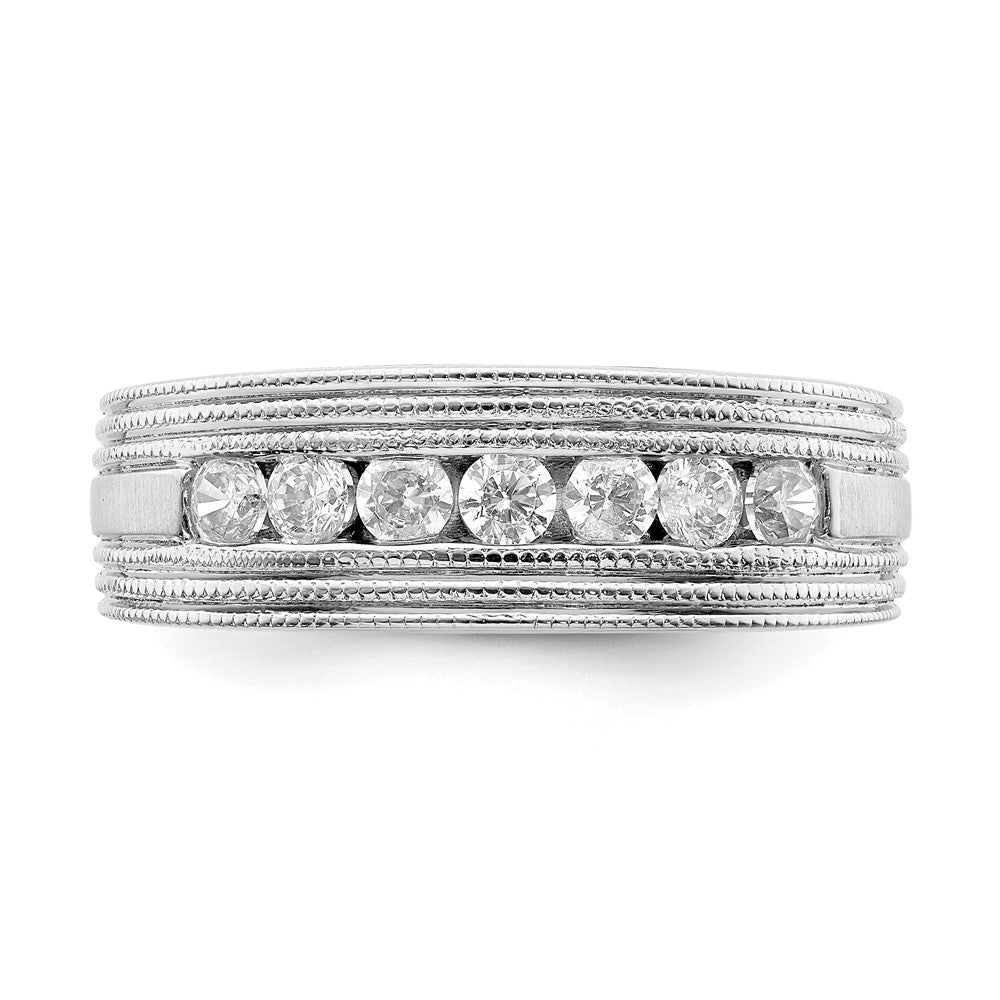 14K Weißgold Ring mit 0,625 ct. im Labor gezüchteten Diamanten VS/SI+ G+, Sieben-Stein-Herrenring