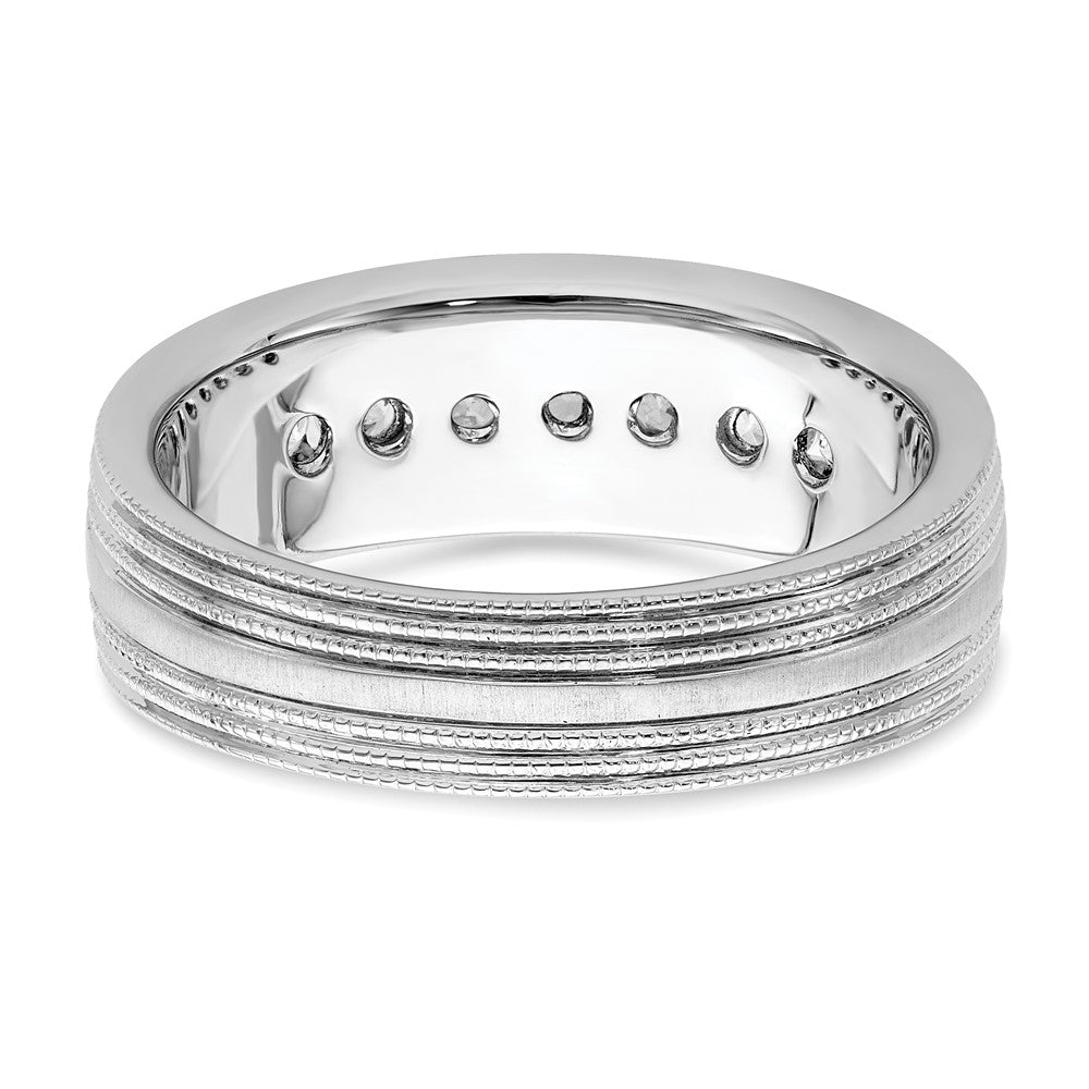 14K Weißgold Ring mit 0,625 ct. im Labor gezüchteten Diamanten VS/SI+ G+, Sieben-Stein-Herrenring
