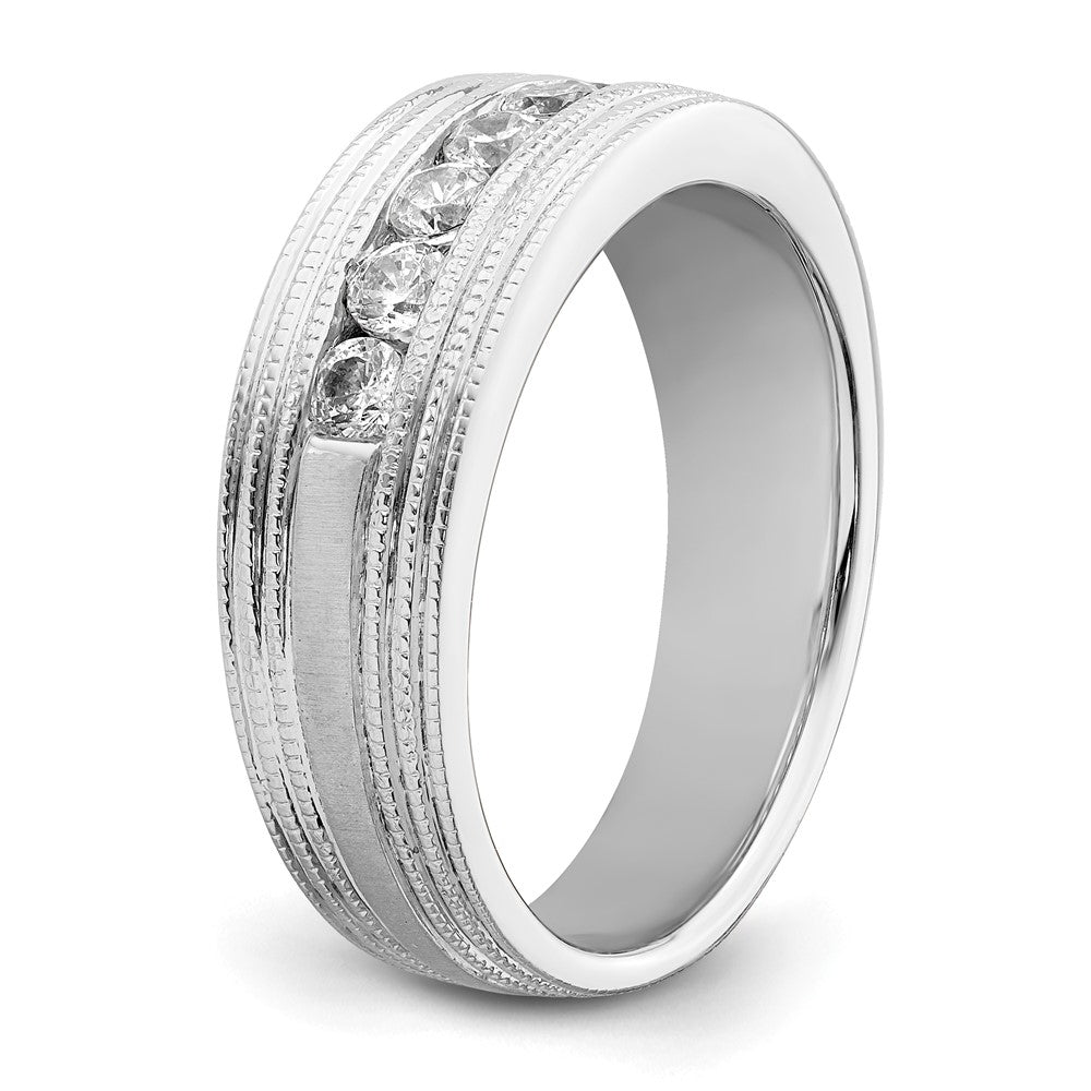 14K Weißgold Ring mit 0,625 ct. im Labor gezüchteten Diamanten VS/SI+ G+, Sieben-Stein-Herrenring