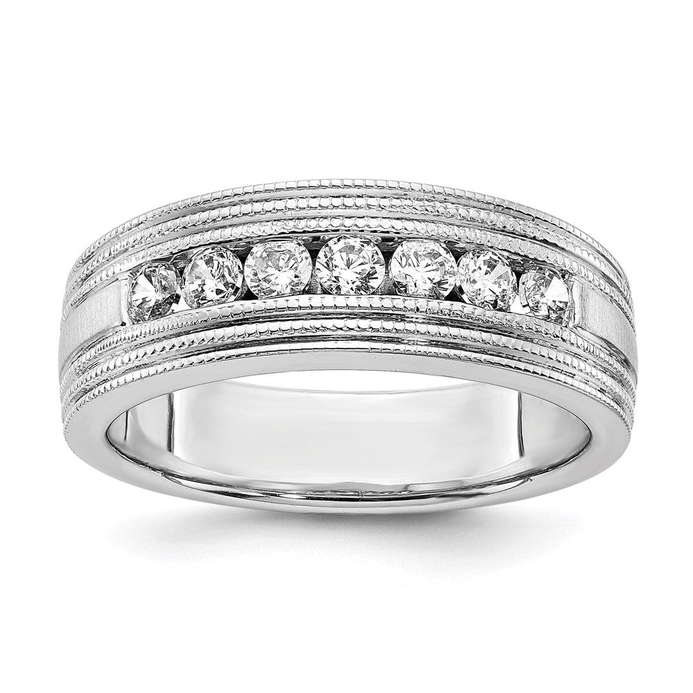 14K Weißgold Ring mit 0,625 ct. im Labor gezüchteten Diamanten VS/SI+ G+, Sieben-Stein-Herrenring