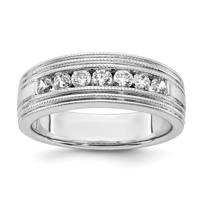 14K Weißgold Ring mit 0,625 ct. im Labor gezüchteten Diamanten VS/SI+ G+, Sieben-Stein-Herrenring