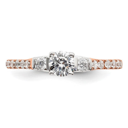 10K Zweifarbiger Roségold 0,75 ct. Labor gezüchteter Diamant VS/SI+ G+ Petite Verlobungsring