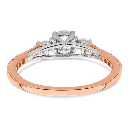 10K Zweifarbiger Roségold 0,75 ct. Labor gezüchteter Diamant VS/SI+ G+ Petite Verlobungsring