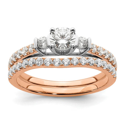 10K Zweifarbiger Roségold 0,75 ct. Labor gezüchteter Diamant VS/SI+ G+ Petite Verlobungsring