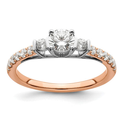 10K Zweifarbiger Roségold 0,75 ct. Labor gezüchteter Diamant VS/SI+ G+ Petite Verlobungsring