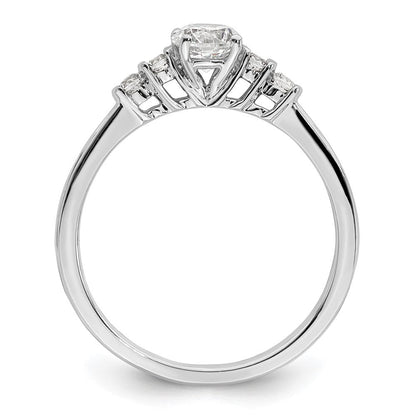 14K Weißgold Verlobungsring, zierlich, komplett, mit 0,5 ct. Labordiamant, VS/SI+, G+