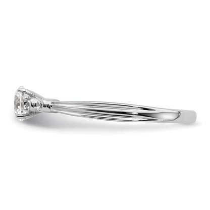 14K Weißgold Verlobungsring, zierlich, komplett, mit 0,5 ct. Labordiamant, VS/SI+, G+