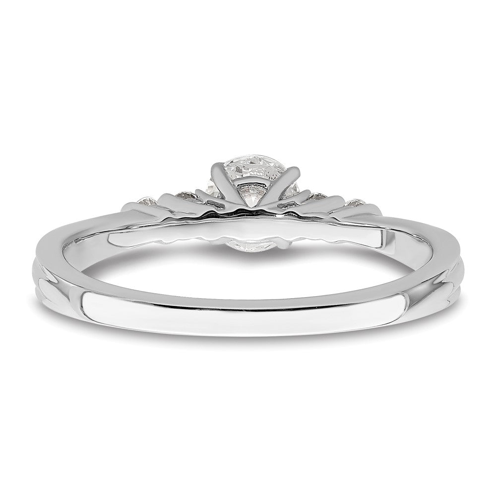 14K Weißgold Verlobungsring, zierlich, komplett, mit 0,5 ct. Labordiamant, VS/SI+, G+