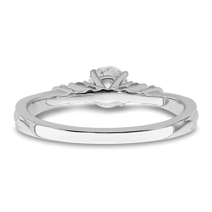 14K Weißgold Verlobungsring, zierlich, komplett, mit 0,5 ct. Labordiamant, VS/SI+, G+