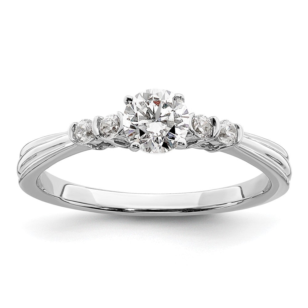 Zierlicher Verlobungsring aus 10K Weißgold mit 0,5 ct. laborgezüchteten Diamanten VS/SI+ G+